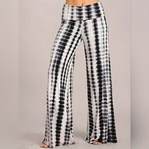 Black & White Tie Dye Palazzo Pants Size 1X
